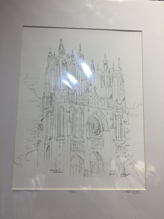 National Cathedral | Print | Carole Moore Biggio | 11 by 14 Inches-Giclee Print-Sterling-and-Burke