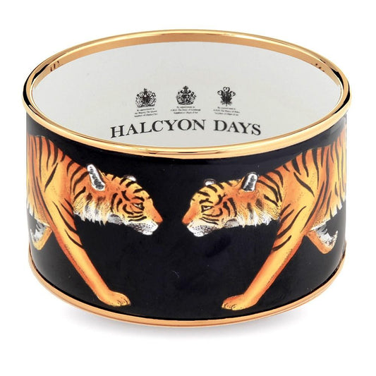 Halcyon Days 4cm MW Tiger Push Enamel Bangle in Black-Jewelry-Sterling-and-Burke