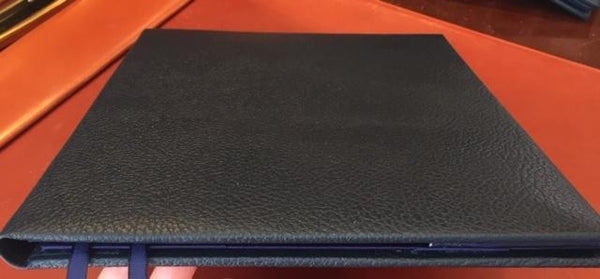 Bespoke Diplomatic Signing Folder | Leather Exterior with Silk Moire Side Pocket | Silk Interior | Sterling and Burke-Desk Accessories-Sterling-and-Burke