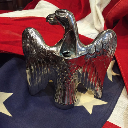 Patriotic Antique American Eagle Flag Topper | Silver Plated | 6" US Eagle | Business Gift | sold-Antique Artifact-Sterling-and-Burke
