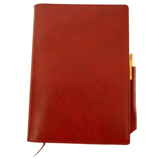 Refillable Leather Buffalo Calf Manuscript Book with Pencil | 8 by 6 Inches | Made in England-Notebooks-Sterling-and-Burke