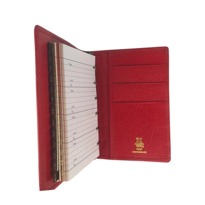 6 Ring Binder Address Book | Calf Leather | 5.5 by 3.75 Inches | Made in England | Charing Cross