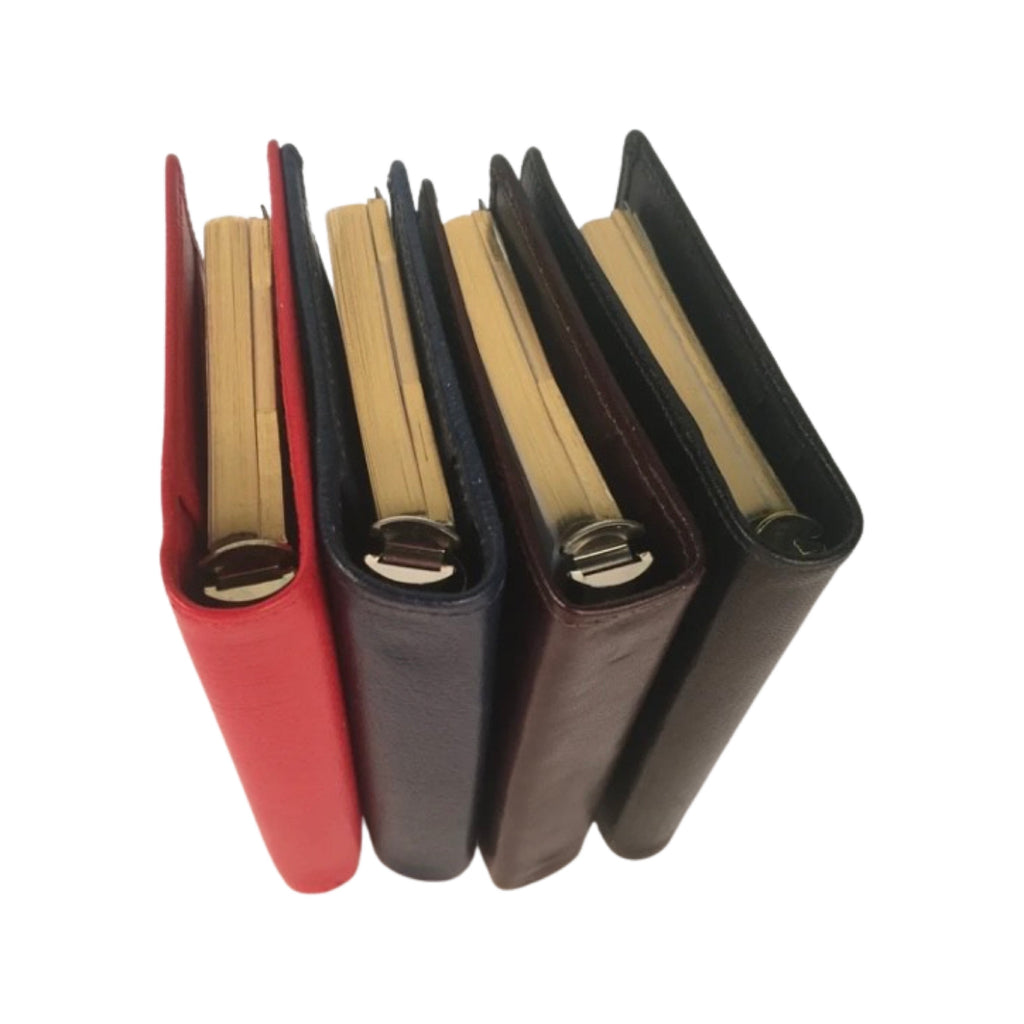 6 Ring Binder Address Book, Calf Leather, 5.5 by 3.75 Inches