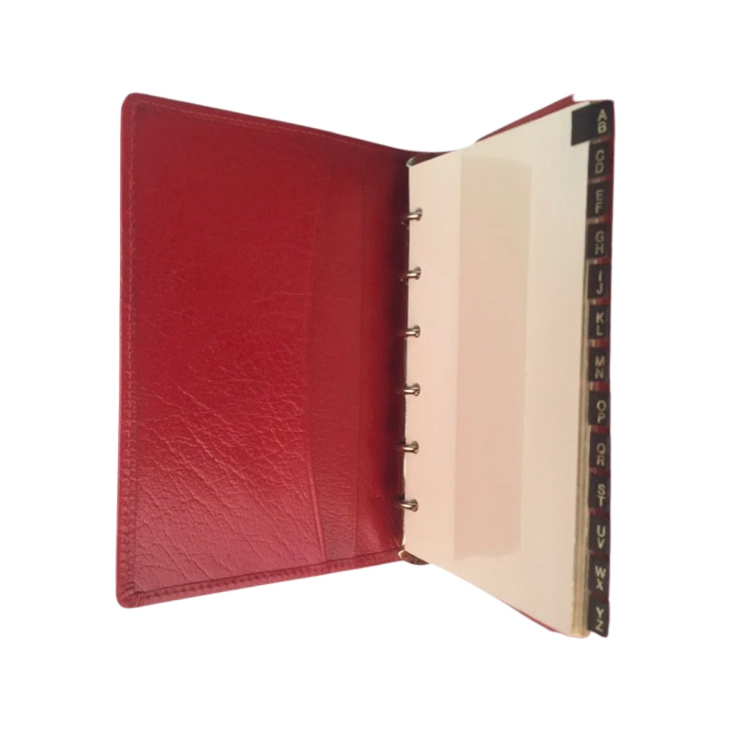 6 Ring Binder Address Book | Calf Leather | 5.5 by 3.75 Inches | Made in England | Charing Cross
