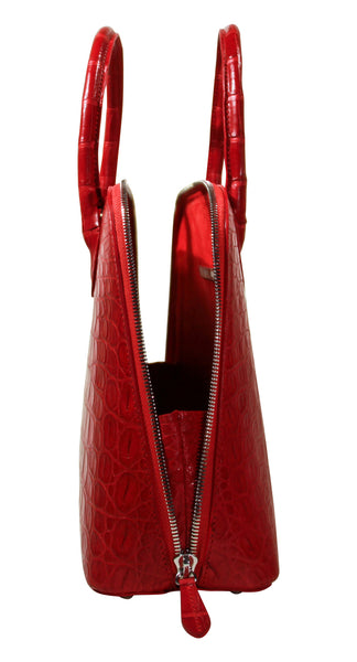 Alligator Purse | Authentic American Alligator Handbag | The Patricia | 15" shown in Classic Red | Hand Made in America in your colour