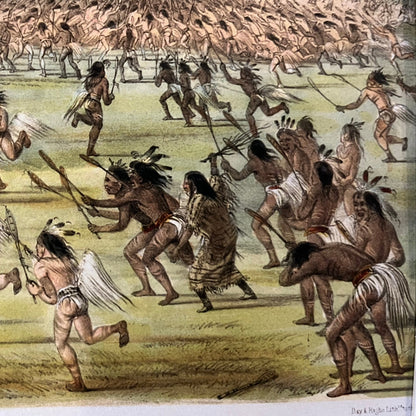 Historic American Art | Giclee Of Hand Coloured Original | Circa: 1855 | 16 by 21 Inches | American Indians