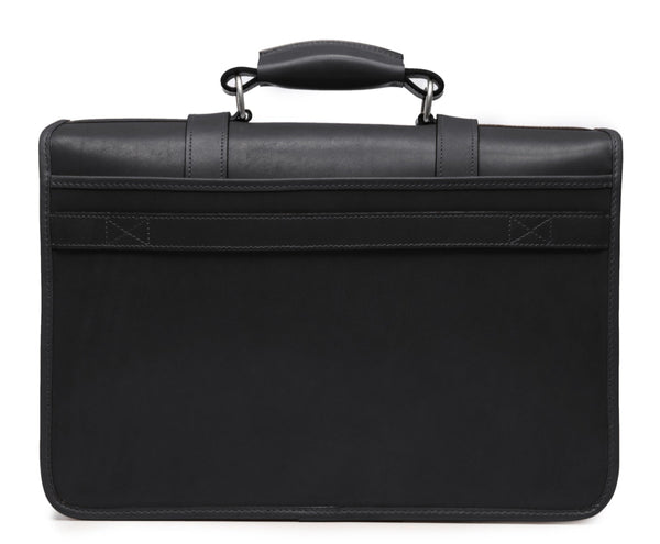 Garfield Leather Brief Case | Flap Over Computer Bag in Tan Leather | Made in USA | Initials and Gift Wrap | Korchmar Leather |