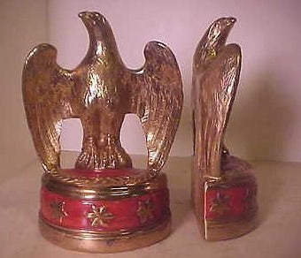 Reproduction Federal Eagle | New Red American Eagle Award and Business Gift on Base | JFK Bookends