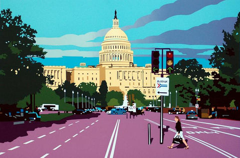 Capitol Afternoon | 11 by 14 Inches | Artist Joseph Craig English | Gallery at Sterling and Burke-Giclee Print-Sterling-and-Burke