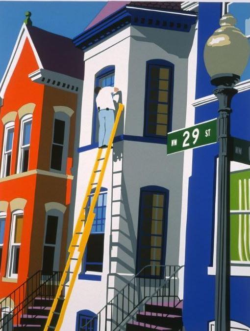 Framed Georgetown Painter | Georgetown Town House Giclee by Joseph Craig English | 13 by 16 Inches-Giclee Print-Sterling-and-Burke