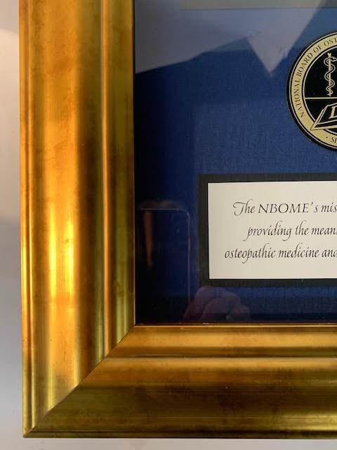 Bespoke Awards for NBOME | Awards in Gold, Wood, Black Frame | Superior Quality Bespoke Award | Custom Framed Award | Certificate | Studio Burke DC