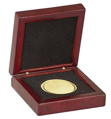 Rosewood Award Box | Box to Display a Metal and Challenge Coin | Matte Finish Rosewood | Custom Engraving | 3.75 by 3.75 inches-Award-Sterling-and-Burke