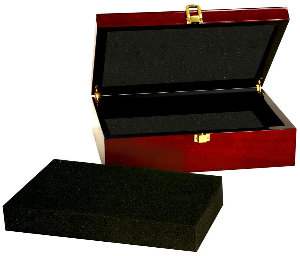 Rosewood Desk Box | Stationery Box | Piano Finish Rosewood | Custom Engraving | 8 by 6 inches-Award-Sterling-and-Burke
