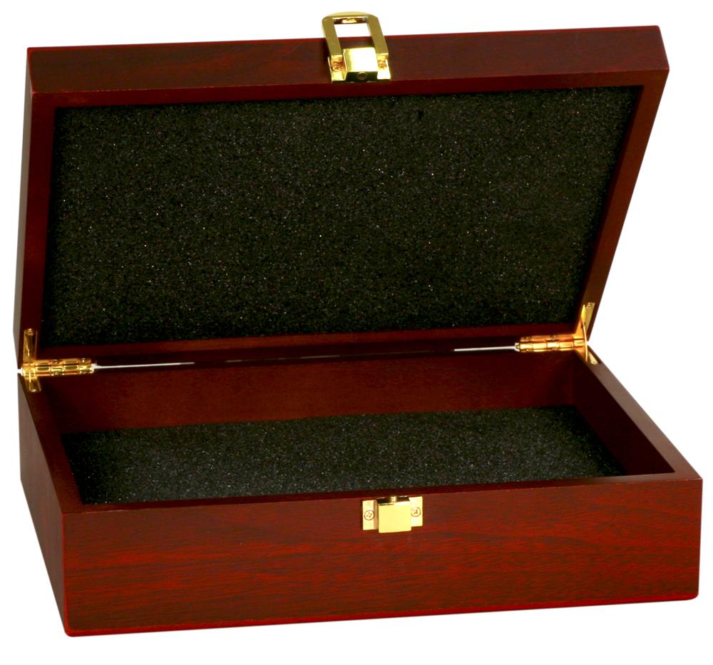 Rosewood Desk Box | Stationery Box | Matte Finish Rosewood | Custom Engraving | 8 by 6 inches-Award-Sterling-and-Burke