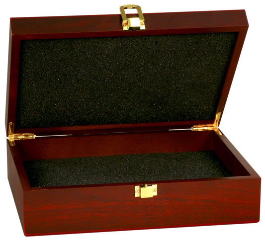 Rosewood Desk Box | Stationery Box | Piano Finish Rosewood | Custom Engraving | 12 by 8 inches-Award-Sterling-and-Burke