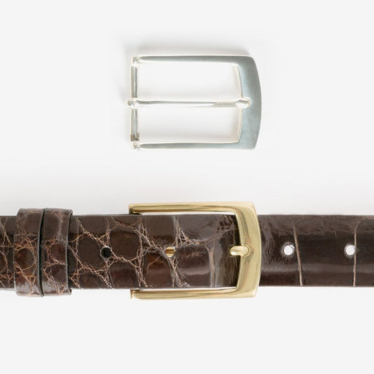 Genuine American Alligator Belt 1 3/16 Inches, Brown-Belt-Sterling-and-Burke