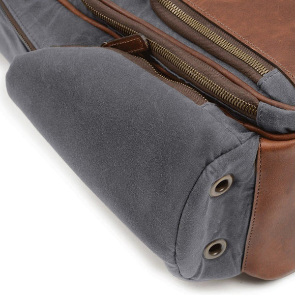 Mason Backpack | 16" Waxed Cotton and Leather Backpack | Olive Waxed Cotton and Leather Backpack  | Made in USA | Korchmar