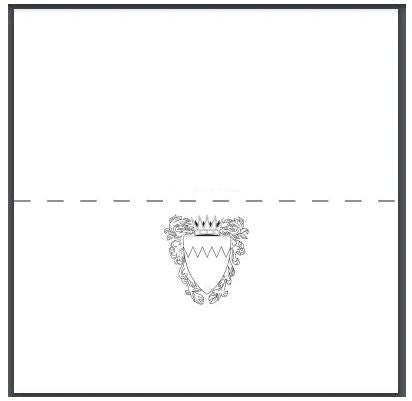 Bahrain Embassy | NEW LOGO | Dinner Place Cards | 4 by 4 inches | GOLD Seal on Natural White | SILVER Seal on Florescent White | Hand Engraved