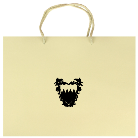 Shopping Bag Proofs | Bahrain Embassy Gift Bag | Ivory, White, Red, Platinum | Studio Burke DC