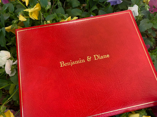 Benjamin & Diane Wedding Book  | 7 by 9 Inches | Calf Leather | Made in England