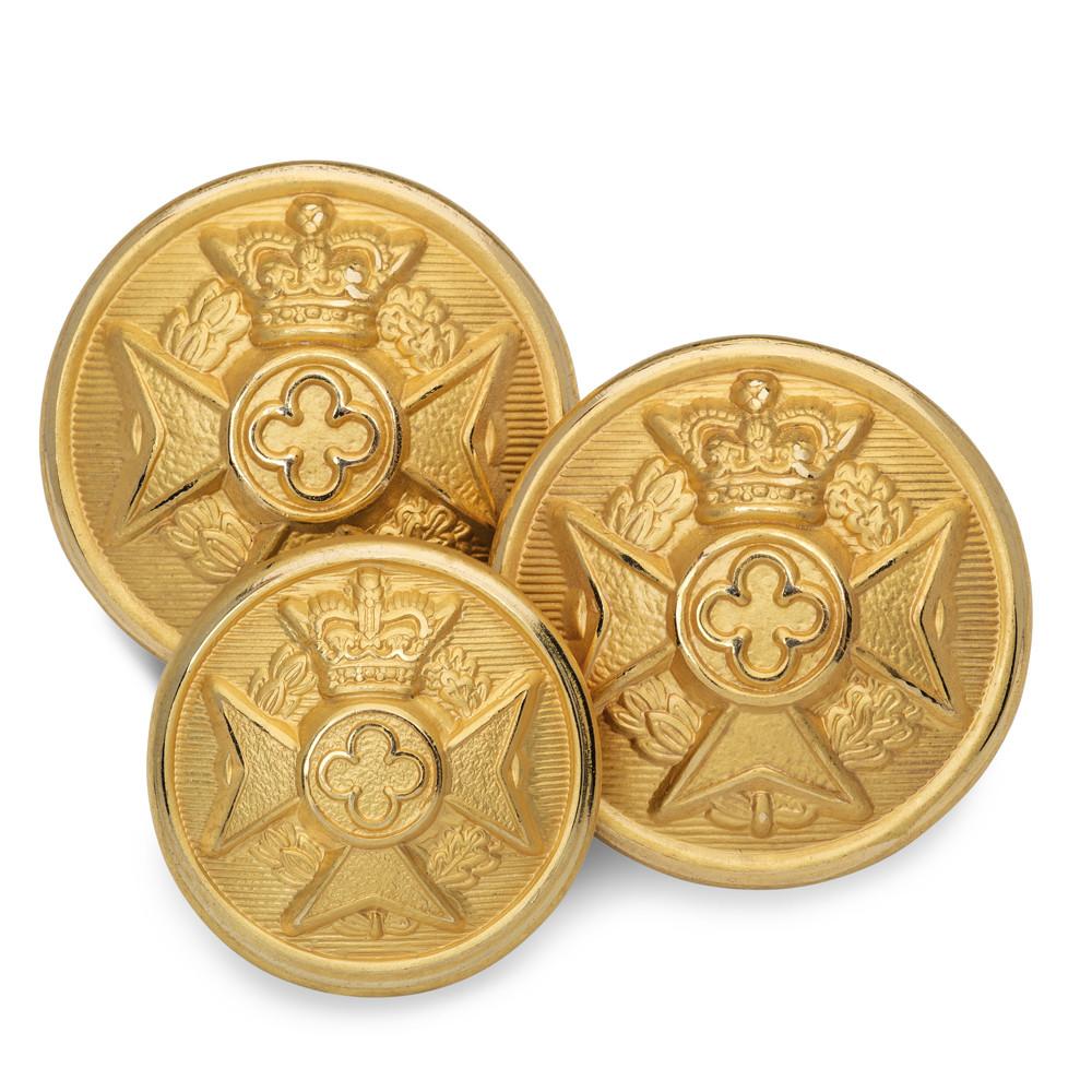 Maltese Cross Blazer Buttons, Gilt / Gold Plated Blazer Buttons