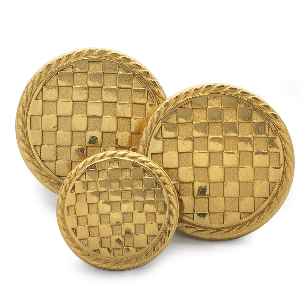 Checkerboard Blazer Buttons | Gold Plated Blazer Buttons | Made in England | Benson and Clegg, London