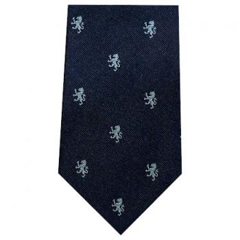 Rampant Lion, Navy with Silver | Silk Tie | Benson and Clegg | Made in England-Necktie-Sterling-and-Burke