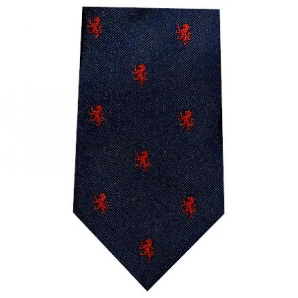 Rampant Lion, Navy with Red | Silk Tie | Benson and Clegg | Made in England-Necktie-Sterling-and-Burke