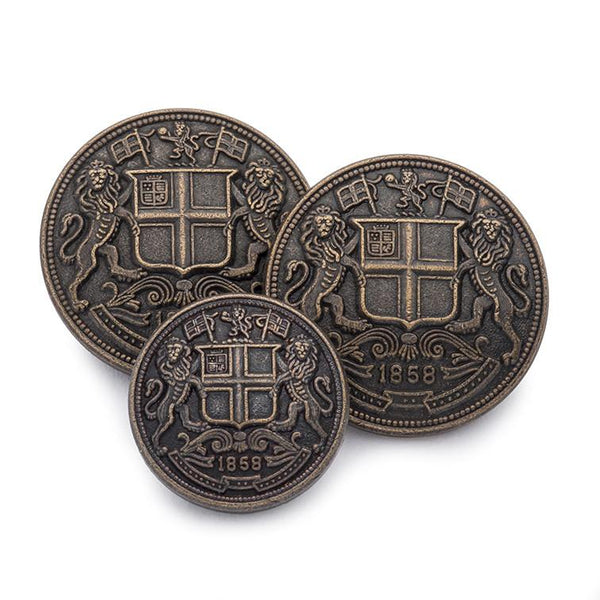 East India Company | Crest Design | Blazer Button Set | Bronze Plated Blazer Buttons | Made in UK