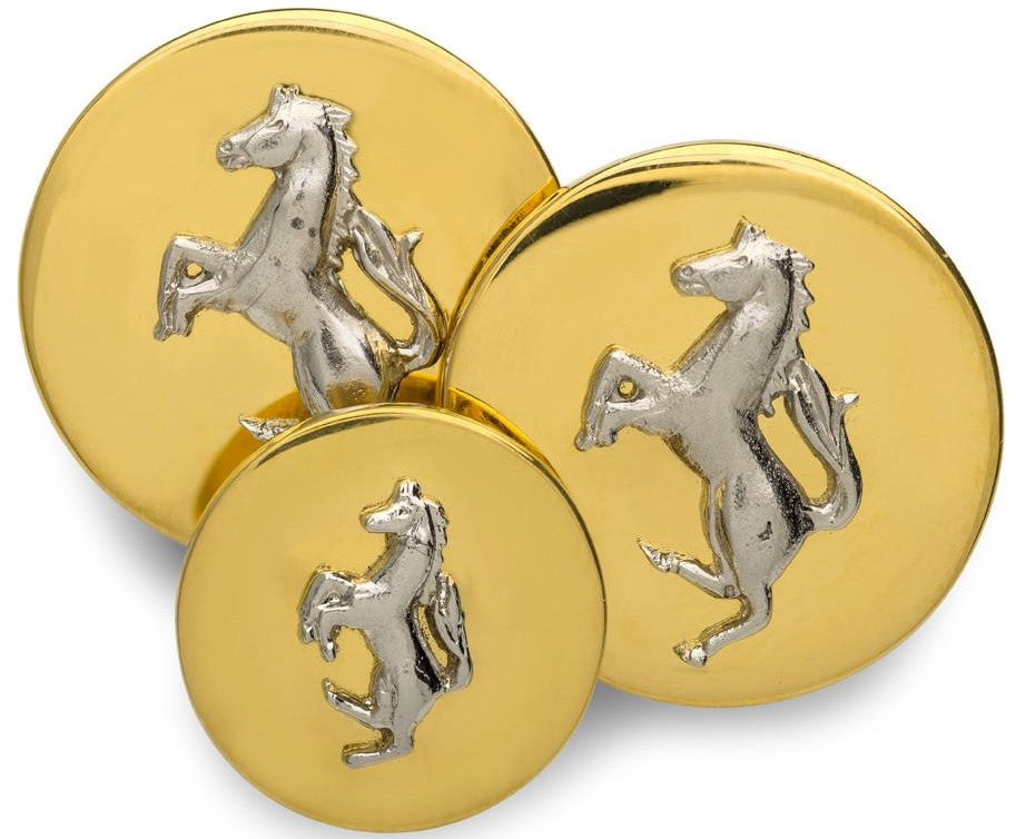 Horse Rearing Blazer Buttons | Gold and Silver Plated Blazer Buttons | Made in England | Benson and Clegg, London