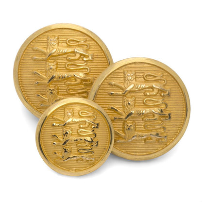 Lion Blazer Buttons | Three Lions Columbia | City of London | Gold Plated Blazer Buttons | Made in England | Benson and Clegg, London