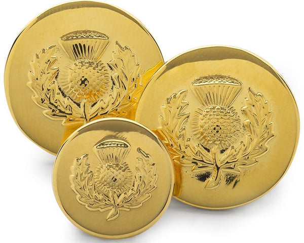 Scottish Thistle Blazer Buttons | Gold Plated Blazer Buttons | Made in England