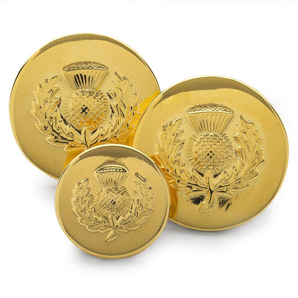 Scottish Thistle Blazer Buttons | Gold Plated Blazer Buttons | Made in England