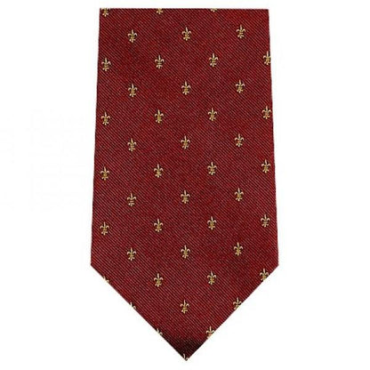 Fleur De Lys Motit Tie, Burgundy and Gold / Navy and Pink / Blue and Gold | Silk Tie | Benson and Clegg | Made in England-Necktie-Sterling-and-Burke