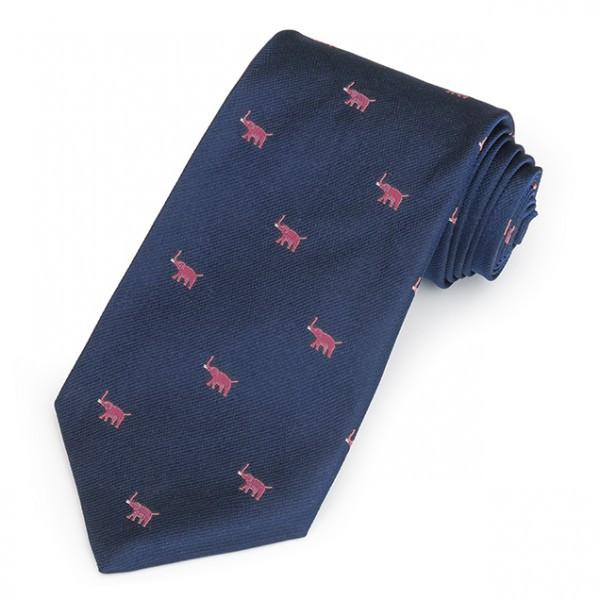 Republican Elephant, Navy and Pink | Silk Tie | Benson and Clegg | Made in England-Necktie-Sterling-and-Burke