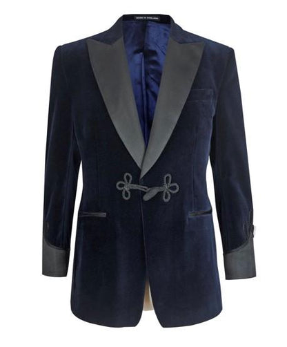 Bespoke Smoking Jacket | Velvet Smoking Jacket | Formal Wear | Handmade / Hand Stitched in England | Benson and Clegg-Smoking Jacket-Sterling-and-Burke