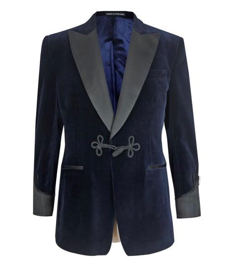 Bespoke Smoking Jacket | Velvet Smoking Jacket | Formal Wear | Handmade / Hand Stitched in England | Benson and Clegg-Smoking Jacket-Sterling-and-Burke