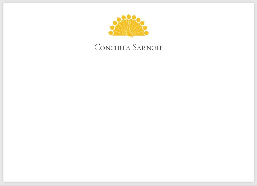 Conchita Sarnoff Bespoke Stationery | Correspondence Card | Gold Logo and Text on Correspondence Card | Hand Engraved | Sterling and Burke Ltd-Custom Stationery-Sterling-and-Burke