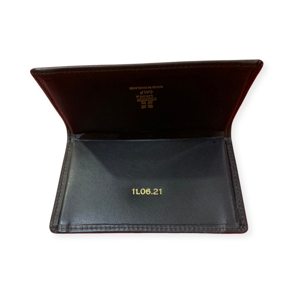 Gusseted Card Case | Business Card Case with 4 Interior Pockets | Smooth Calf Leather | Made in England by Charing Cross