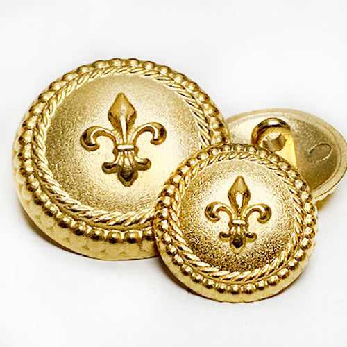 Blazer Button Sets | Fleur de lis Design | Gold Finish Blazer Button Set | Double Breasted Set | 14 Buttons