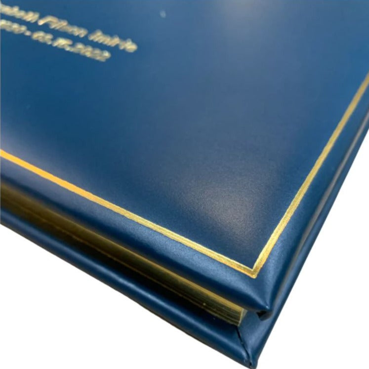Calf Note Book | Guest Book | Leather Bound with Gold | Superior Quality | 10 by 8 Inches | Lines
