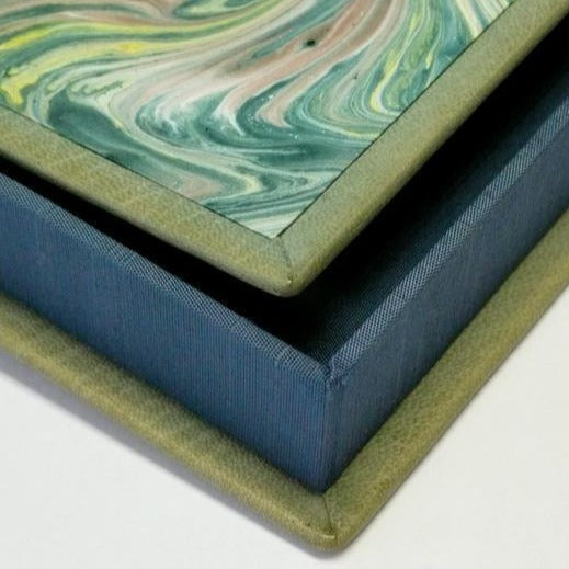 Bespoke Archival Box | Hand Marbleized Paper and Linen | Finest Quality | Custom Size | Made in USA | Charing Cross-Photo Album-Sterling-and-Burke