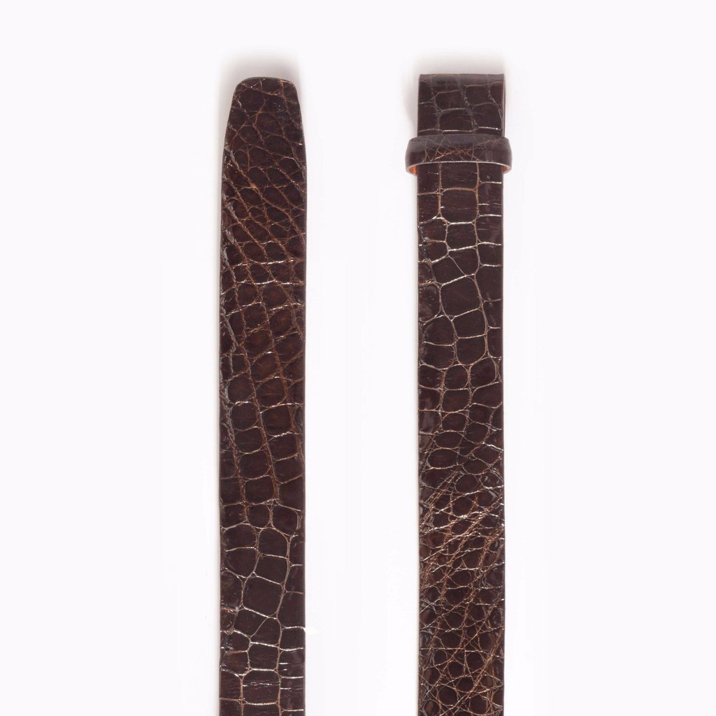 Classic Alligator Belt 1 Inch Belt Strap, Brown-Belt Strap-Sterling-and-Burke