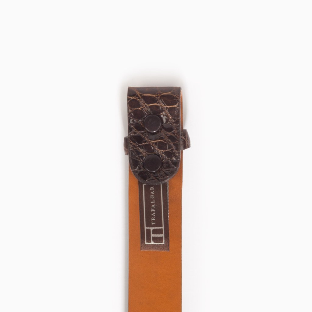 Classic Alligator Belt 1 Inch Belt Strap, Brown-Belt Strap-Sterling-and-Burke