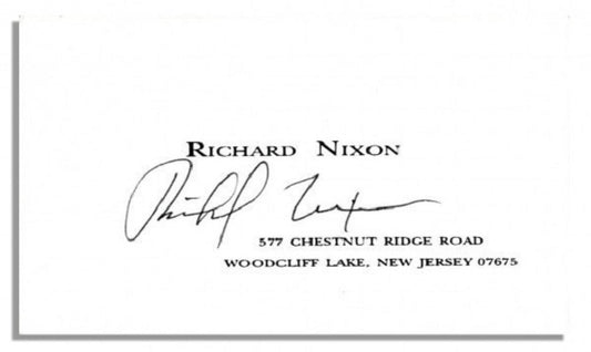 Bespoke Stationery | Richard Nixon Calling Card | Richard Nixon Business Card | US Size | Single Colour Text