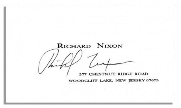 Bespoke Stationery | Richard Nixon Calling Card | Richard Nixon Business Card | US Size | Single Colour Text