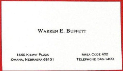 Bespoke Stationery | Warren Buffett Calling Card | Warren Buffett Business Card | US Size | Single Colour Text