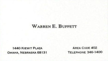 Bespoke Stationery | Warren Buffett Calling Card | Warren Buffett Business Card | US Size | Single Colour Text