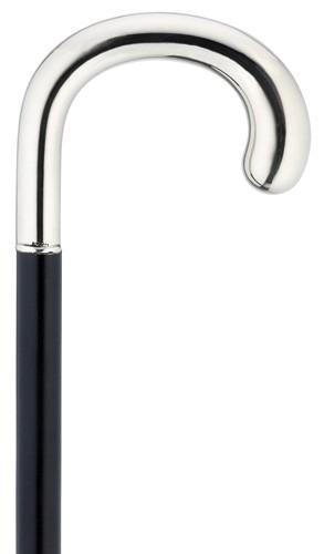 Silver Cane | Elegant Cane for Lady | Smooth Nickel Silver | Alpacca Silver Crook Handle-Walking Stick-Sterling-and-Burke