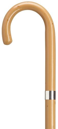 Malacca Cane Crook Handle Cane / Walking Stick | Elegant Cane with Gold Band | Made in USA-Walking Stick-Sterling-and-Burke